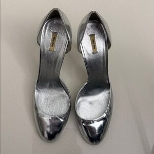 Miu Miu Shiny Silver Pumps